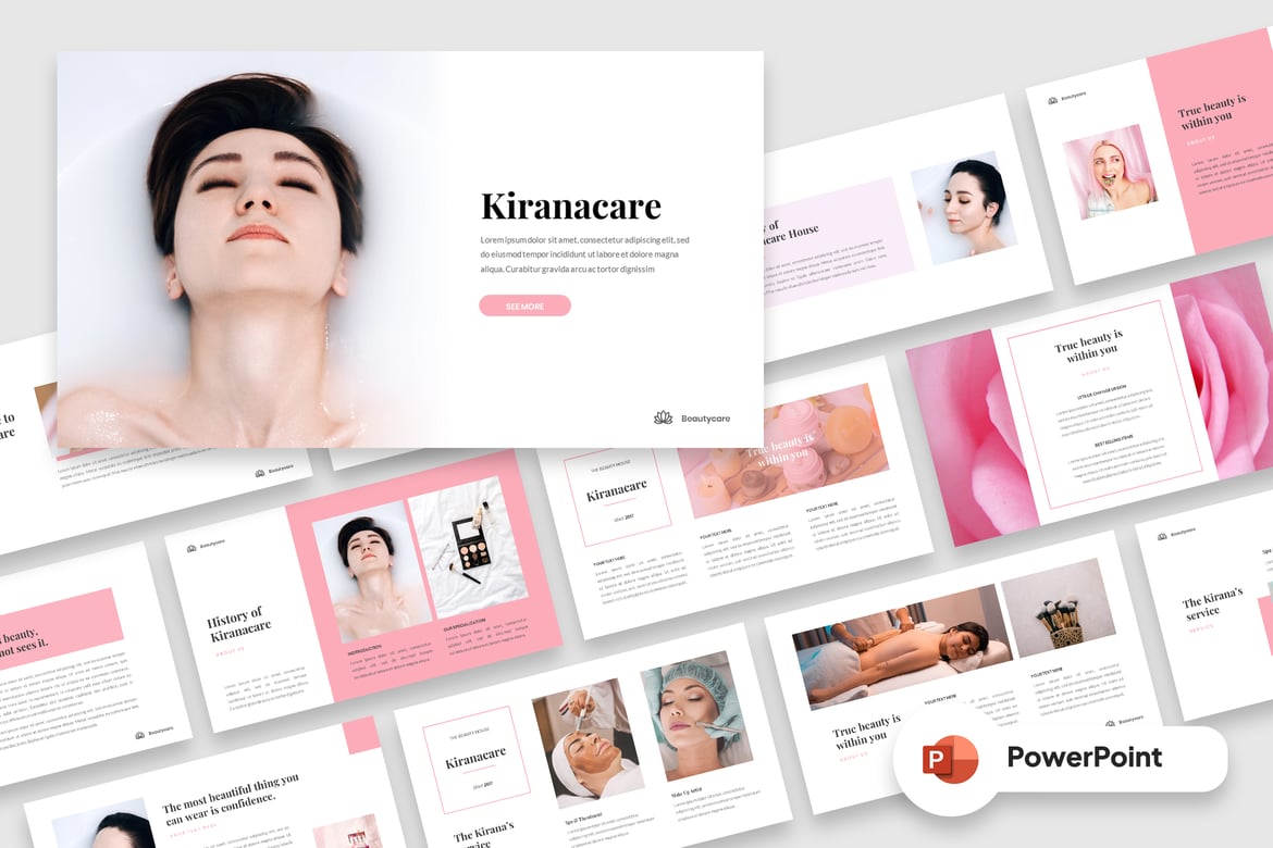 Template PowerPoint Skincare dan Kecantikan yang Menarik