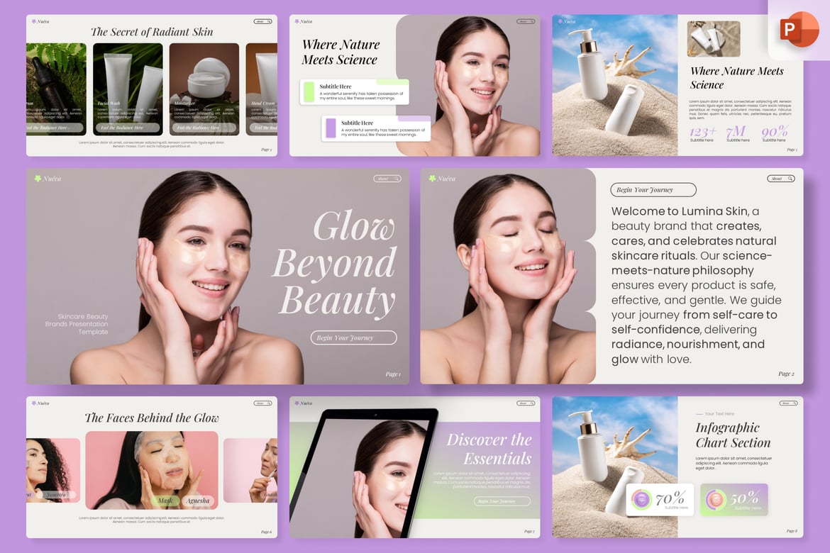 Template Presentasi PowerPoint untuk Merek Skincare yang Elegan