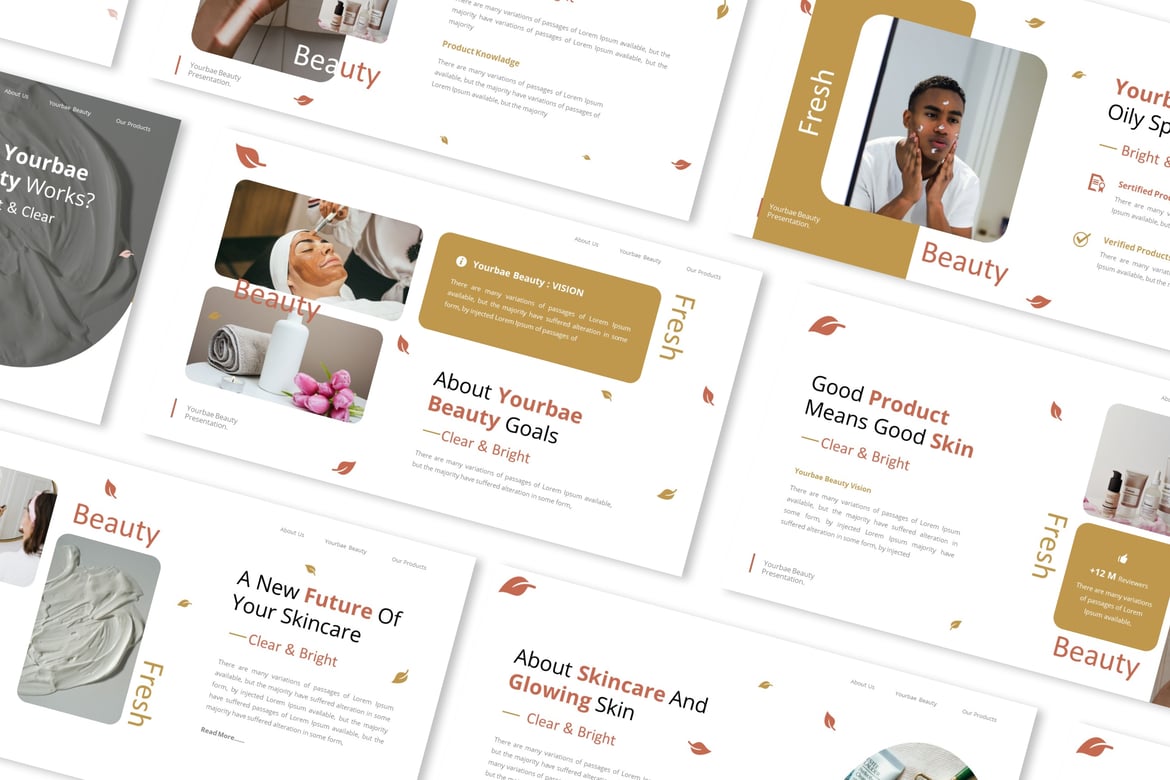 Template Powerpoint Presentasi Skincare yang Menarik dan Profesional