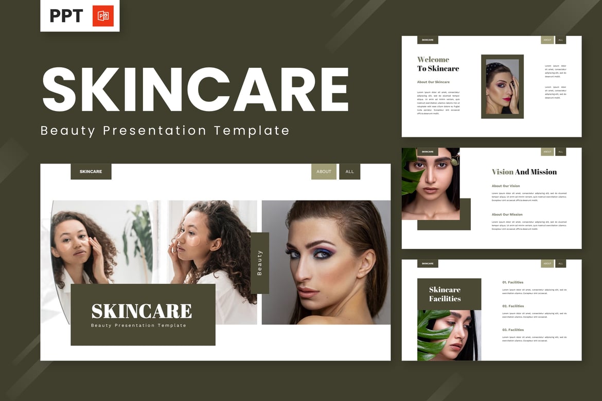 Template Presentasi Powerpoint Skincare dan Kecantikan