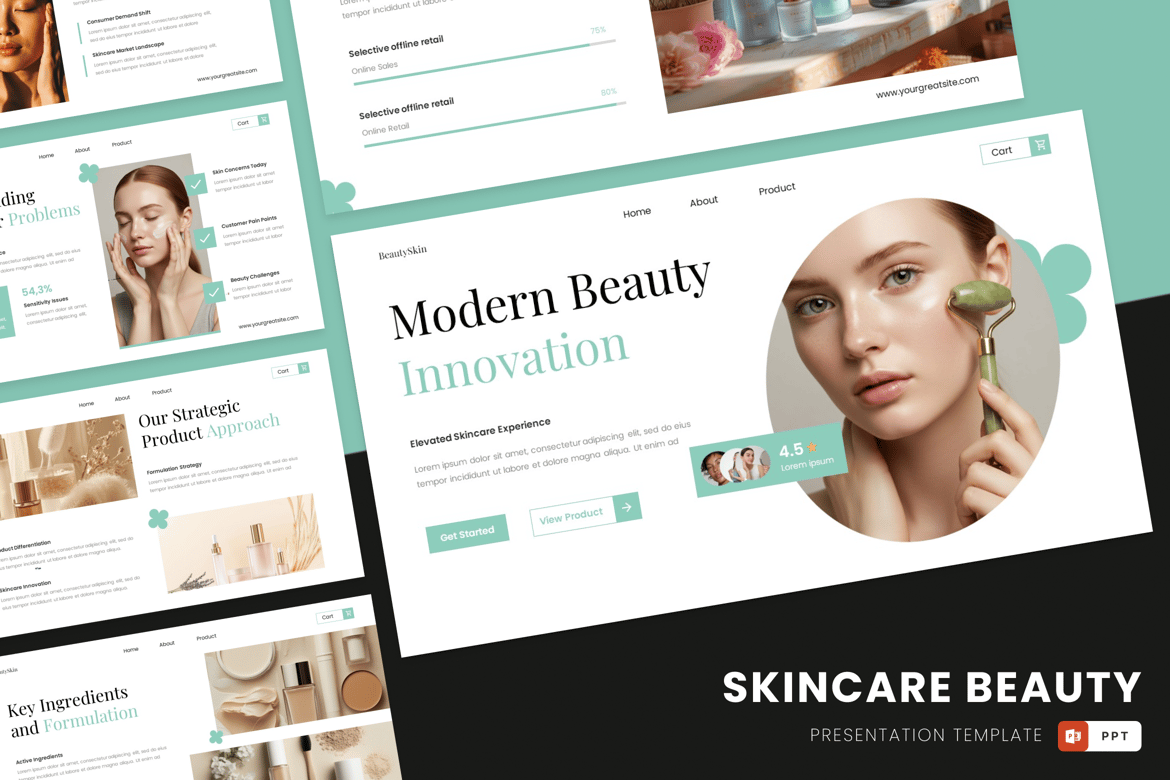 Template Presentasi PowerPoint Skincare yang Menarik