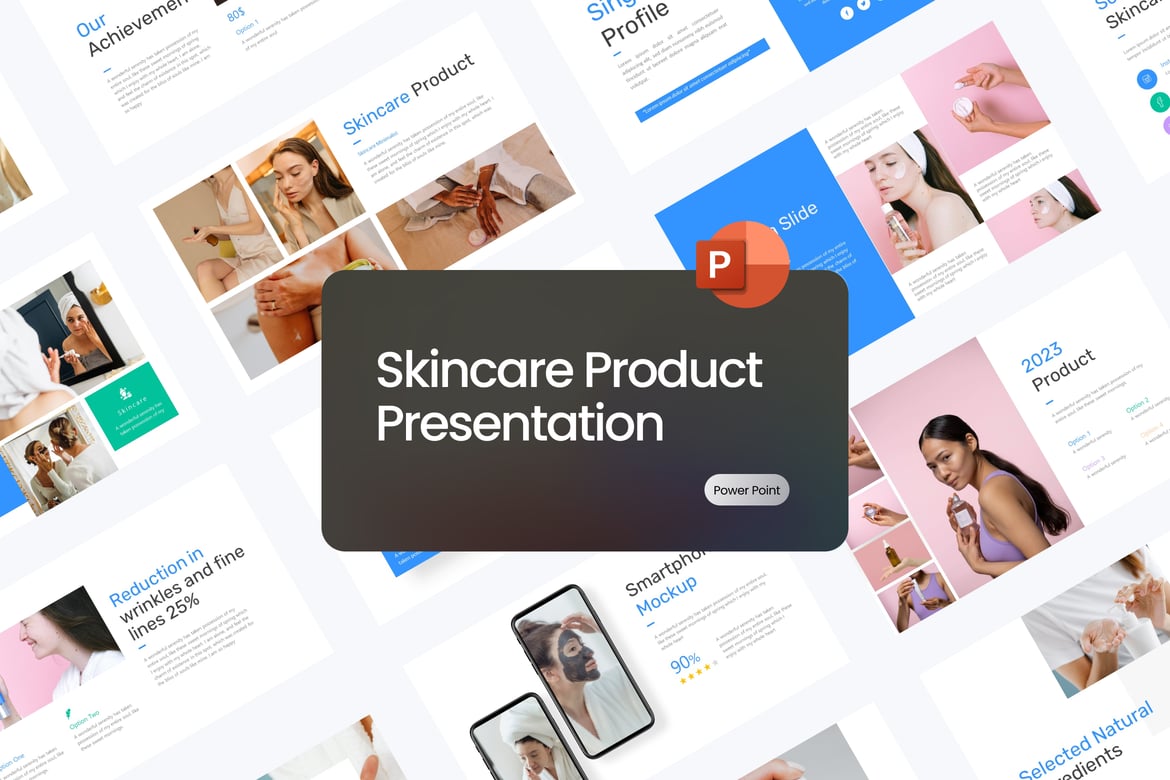Template Presentasi PowerPoint untuk Produk Skincare dan Makeup