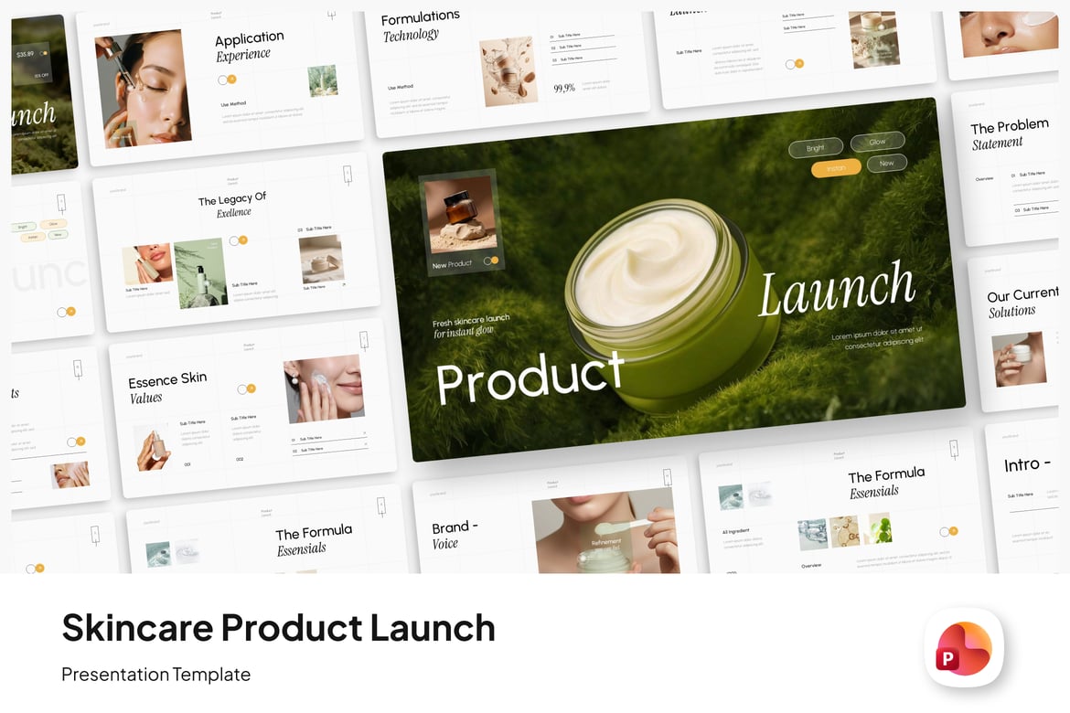 Template Presentasi Peluncuran Produk Skincare yang Elegan