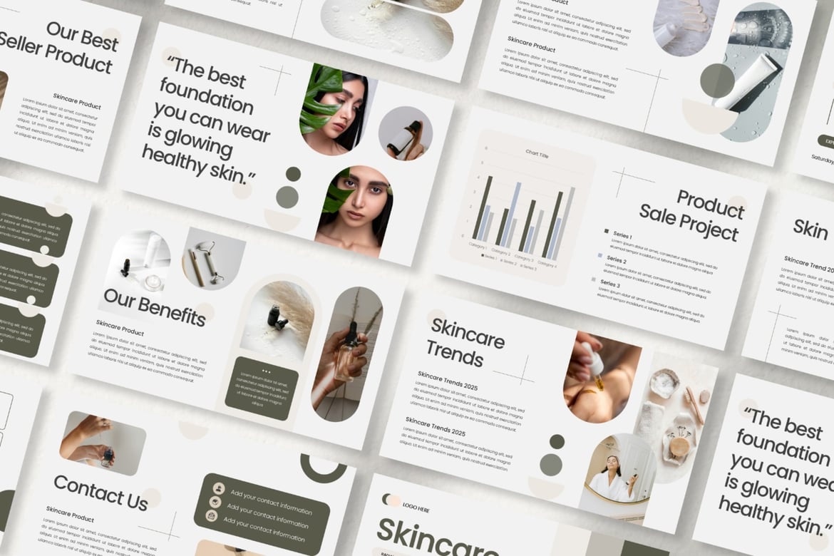 Template PowerPoint Produk Skincare yang Elegan dan Modern