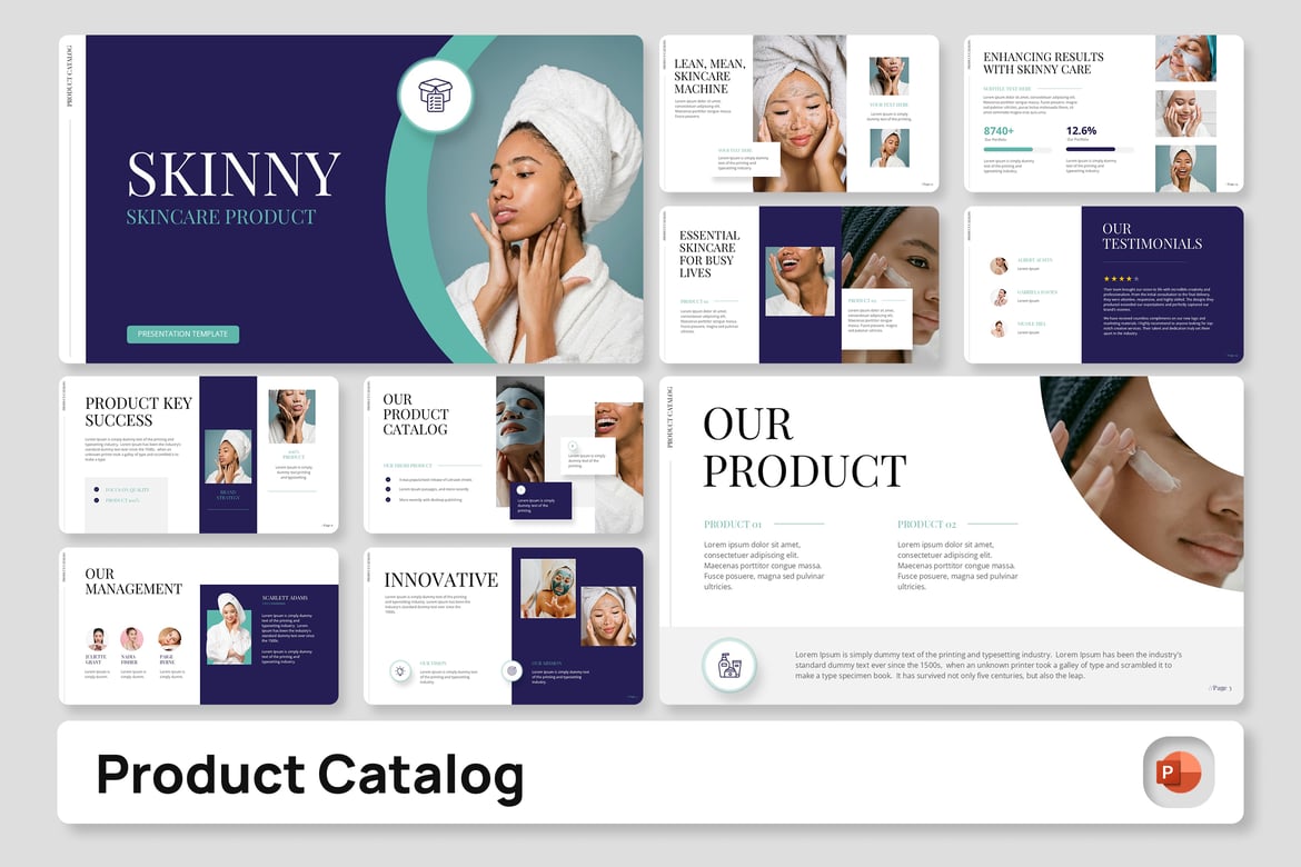Template Presentasi Katalog Produk Skinny yang Elegan dan Profesional
