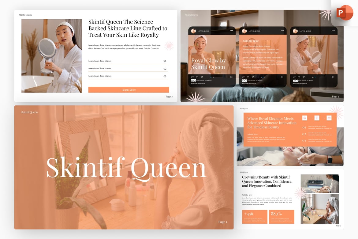 Template Presentasi Skincare Skintif Queen - PowerPoint Elegan