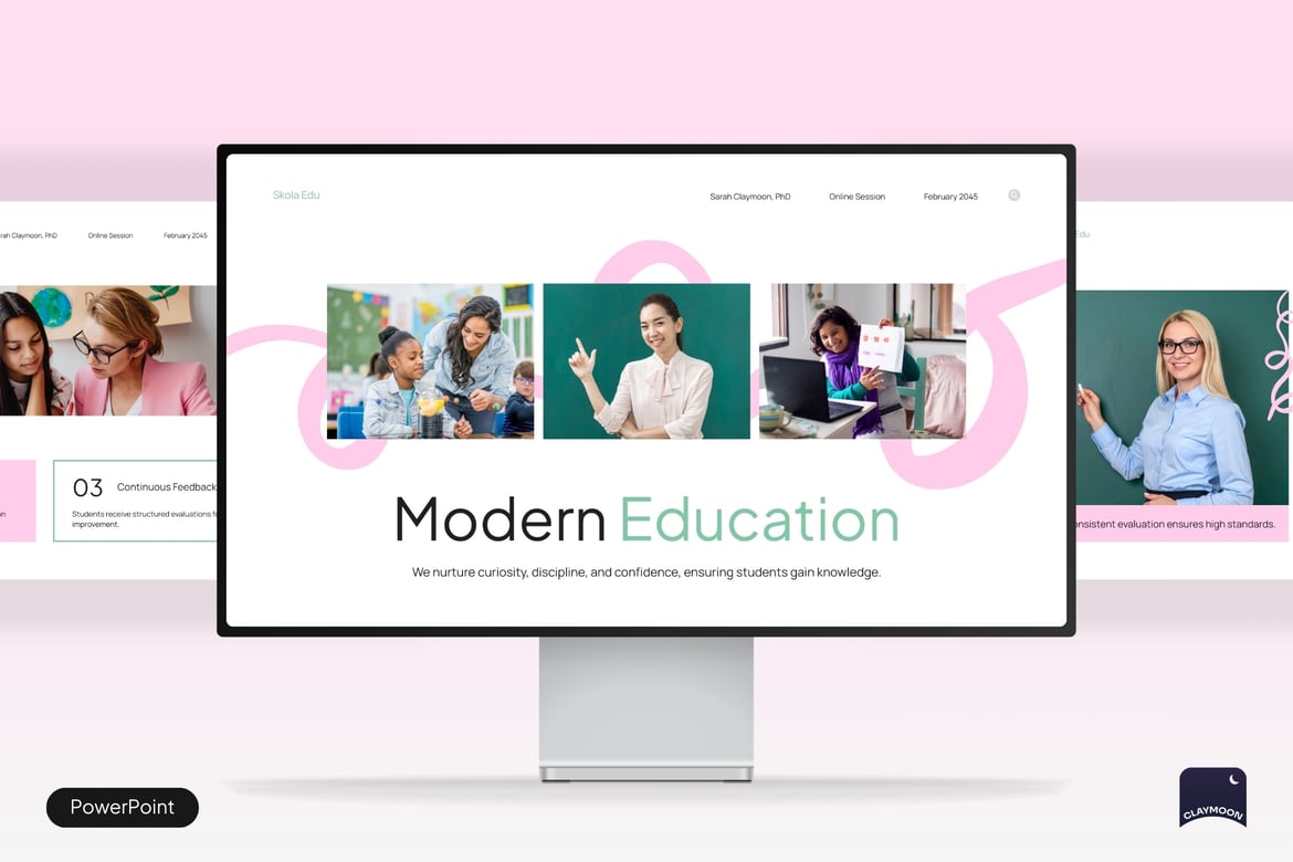 Template PowerPoint Pendidikan Modern Skola 022