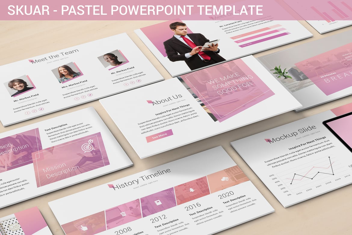 Skuar - Template Powerpoint Pastel yang Menarik