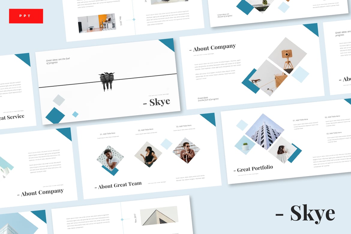 Template Presentasi Bisnis Skye yang Menarik dan Profesional
