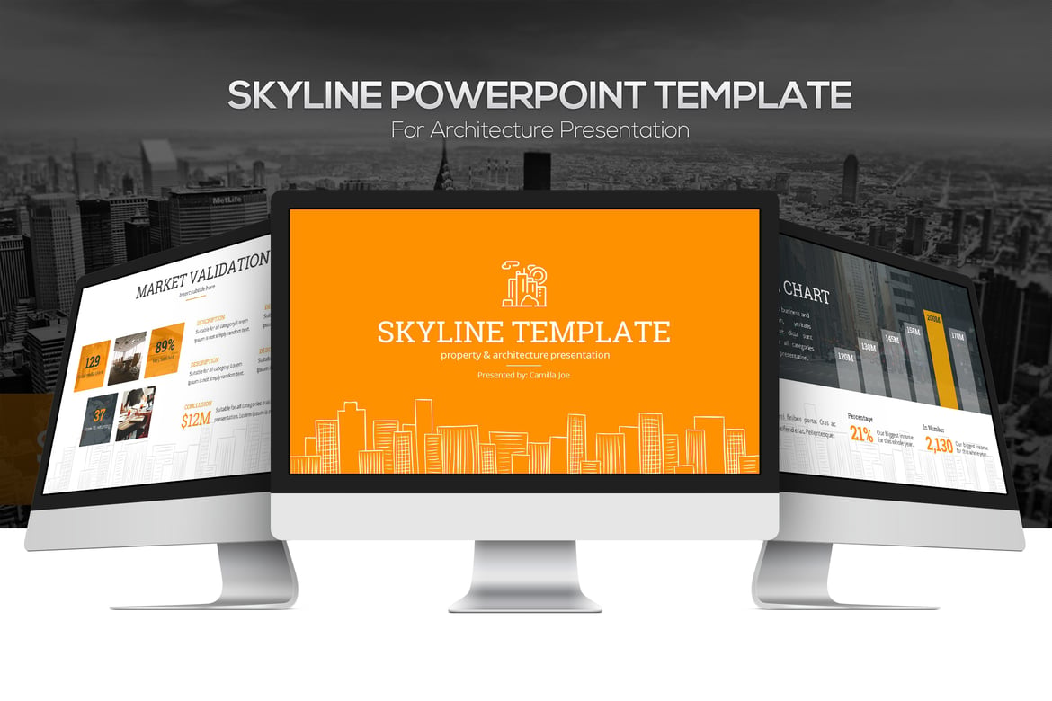 Template Powerpoint Skyline yang Modern dan Menarik
