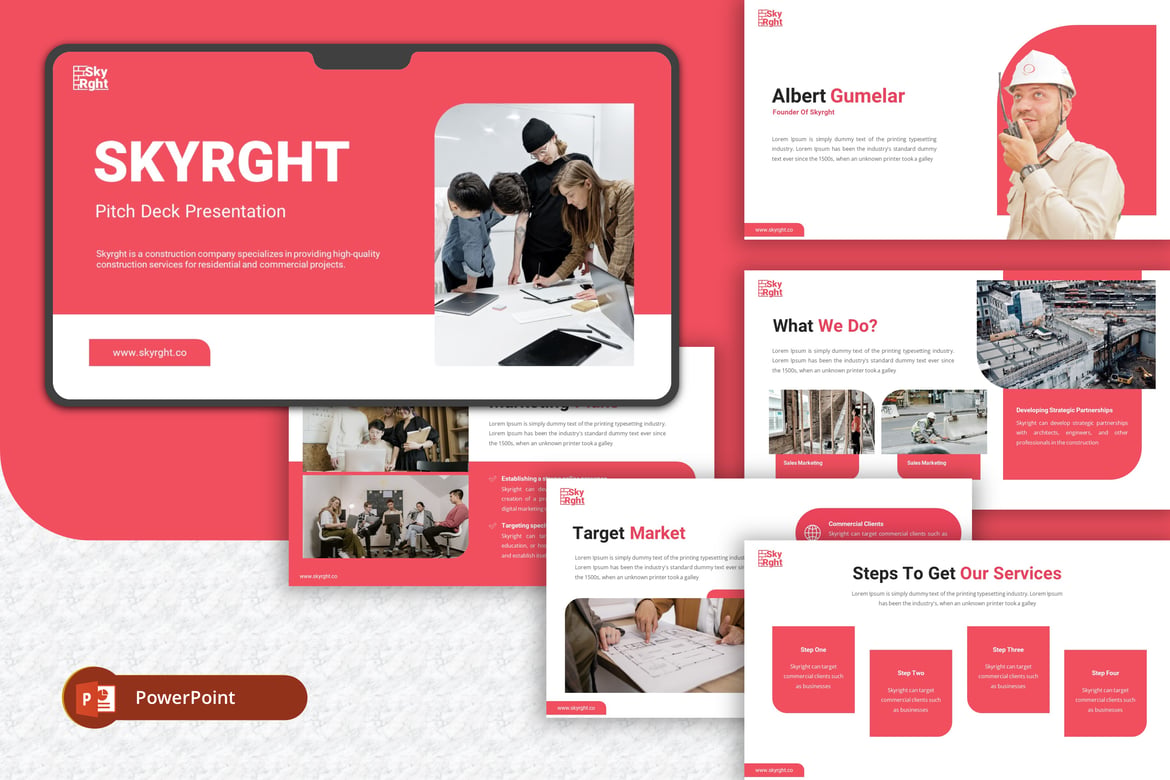 Template Presentasi PowerPoint Skyrght yang Menarik dan Profesional