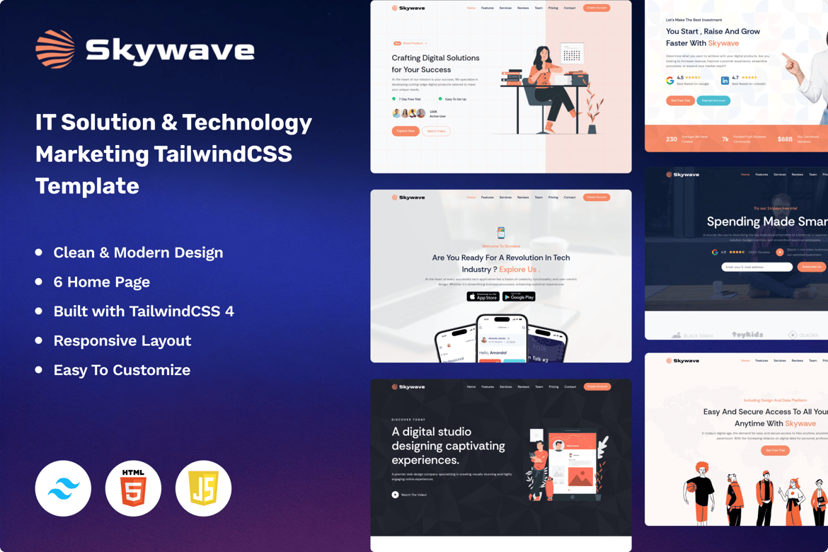 Template Website Skywave: Solusi Modern untuk Pemasaran dan Teknologi