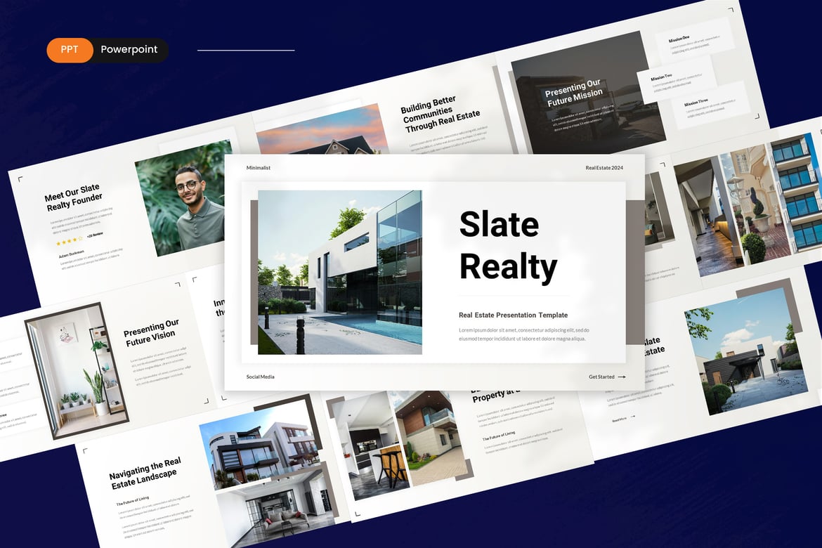 Template Presentasi PowerPoint Slate Realty untuk Real Estate