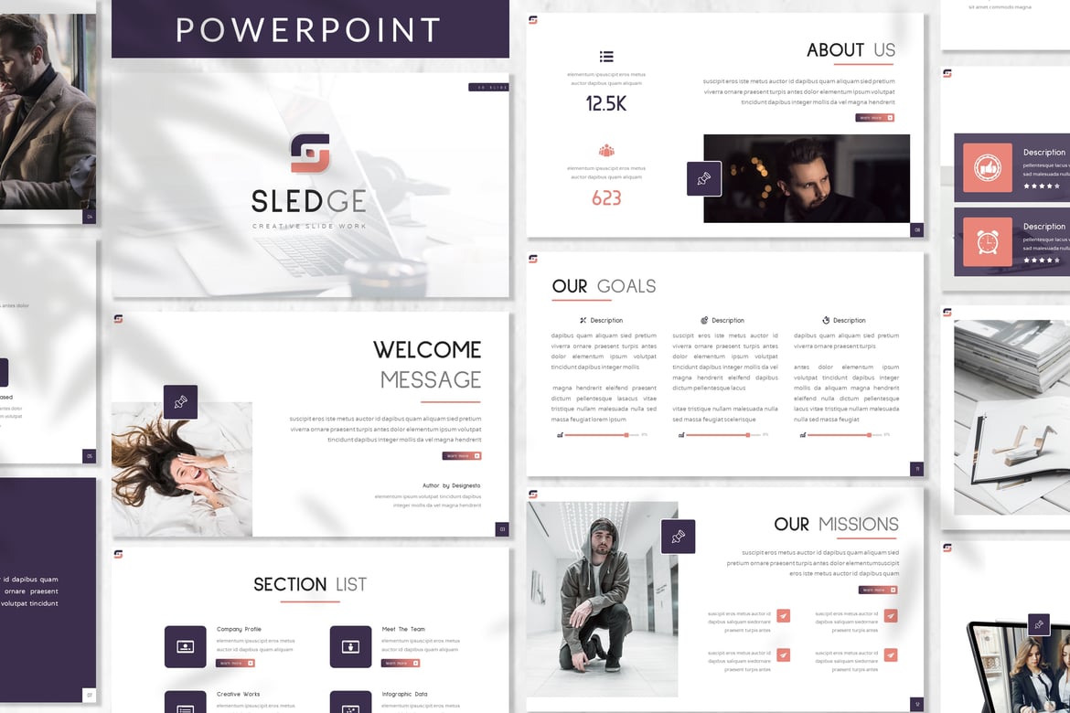 Template Powerpoint Sledge untuk Presentasi Bisnis yang Menarik