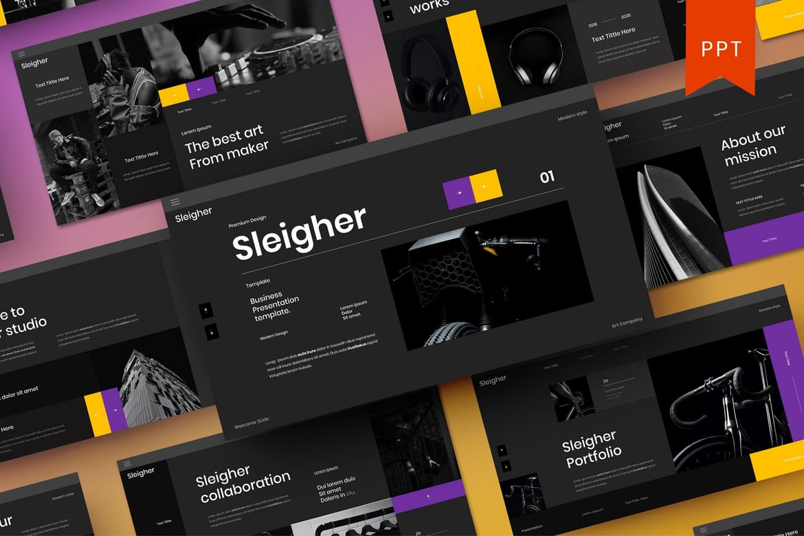 Sleigher – Template PowerPoint Bisnis yang Menarik