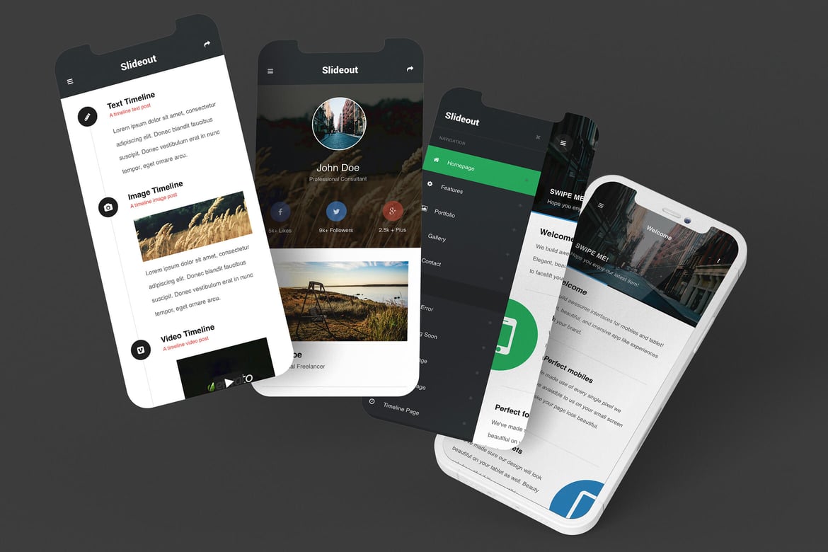 Template Website Mobile Slideout: Desain Elegan yang Responsif