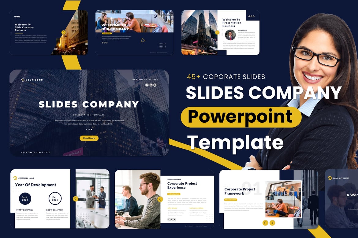 Template Presentasi PowerPoint SLIDES COMPANY yang Menarik dan Profesional
