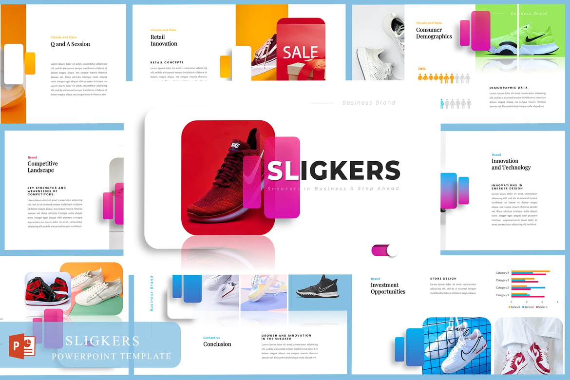 Template Presentasi PowerPoint Sligkers - Peluang Bisnis Sneakers