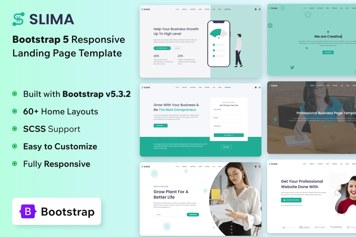 Slima - Template Website HTML Kreatif dan Responsif