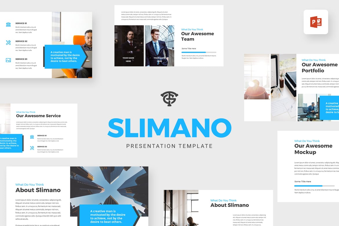 Template PowerPoint Slimano - Desain Kreatif dan Modern untuk Presentasi Anda