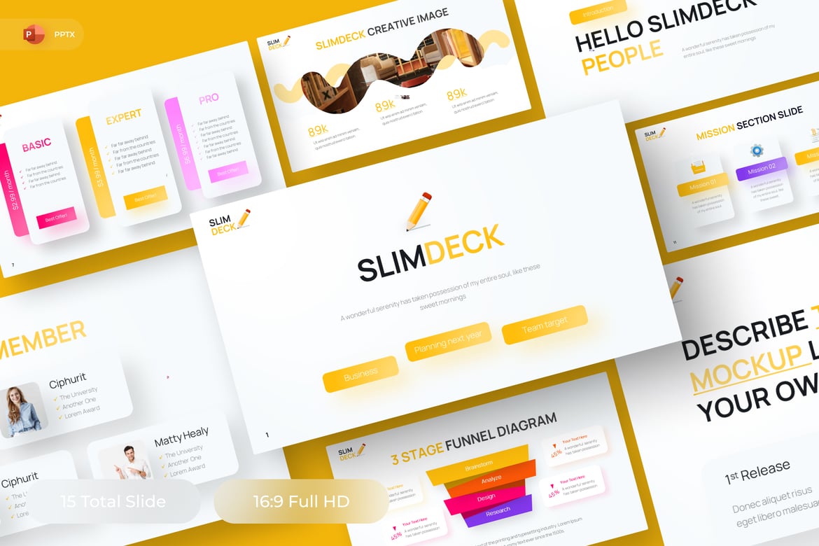 Slimdeck - Template PowerPoint Bisnis Modern