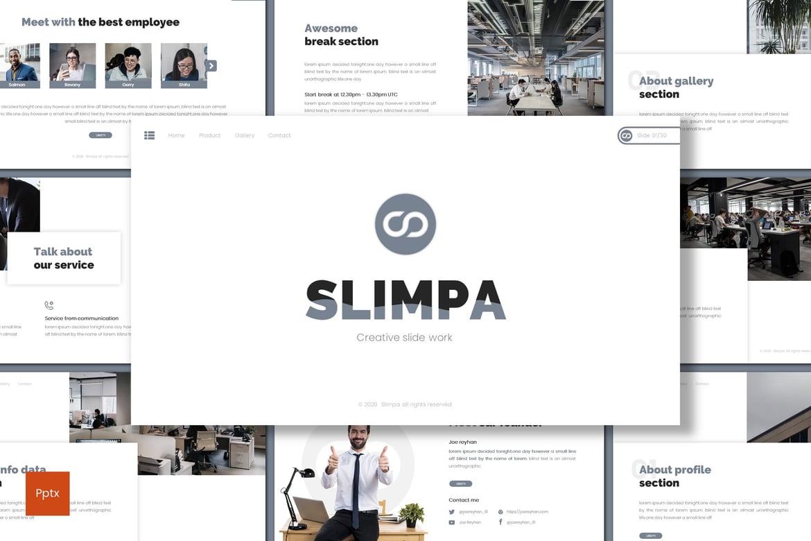 Slimpa - Template Powerpoint Bisnis yang Elegan