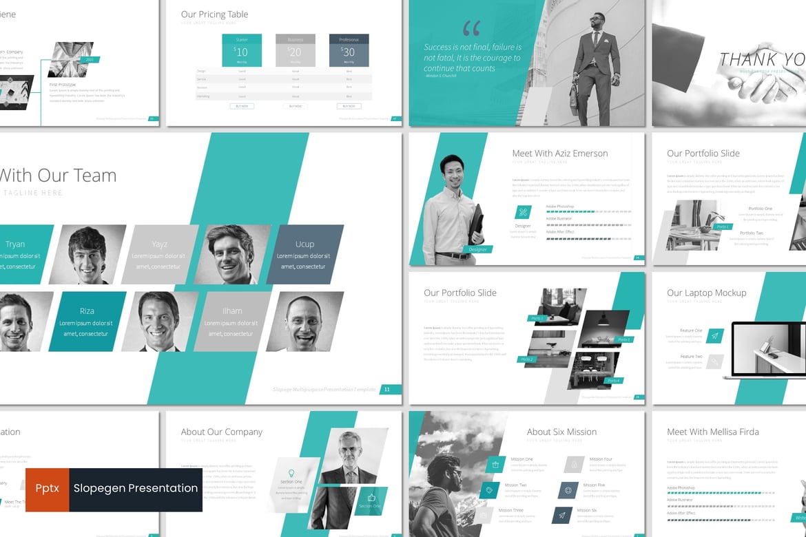 Slopegen - Template Presentasi PowerPoint Kreatif dan Minimalis
