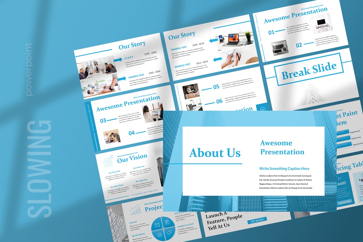 Template Presentasi Powerpoint Slowing - Modern dan Stylish untuk Bisnis Anda