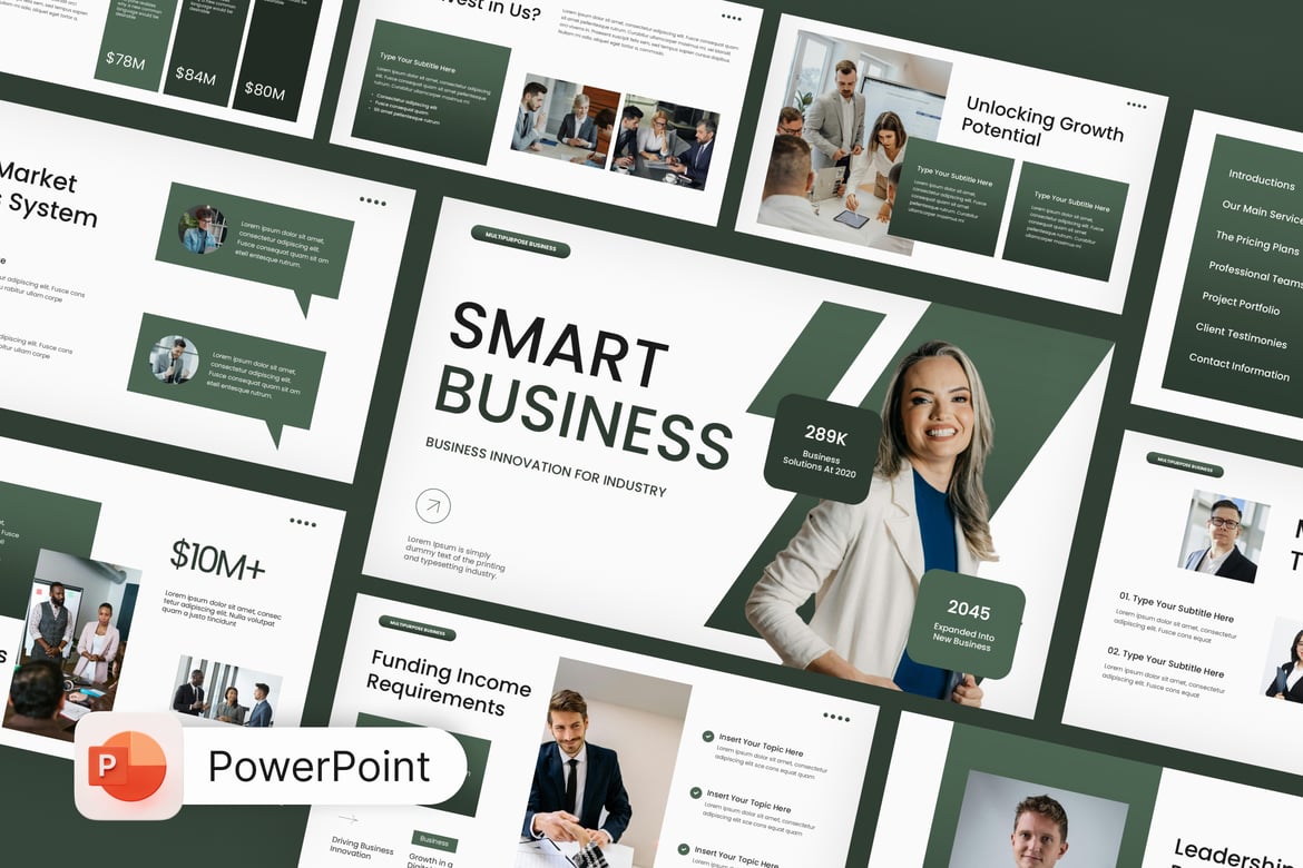 Template Presentasi Bisnis Cerdas untuk PowerPoint