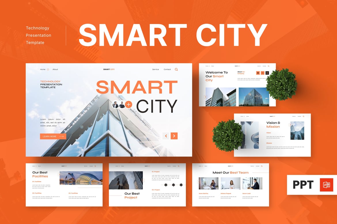 Template Powerpoint Smart City: Presentasi Teknologi yang Menarik
