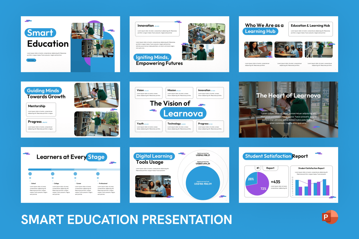 Template Presentasi PowerPoint Pendidikan yang Cerdas