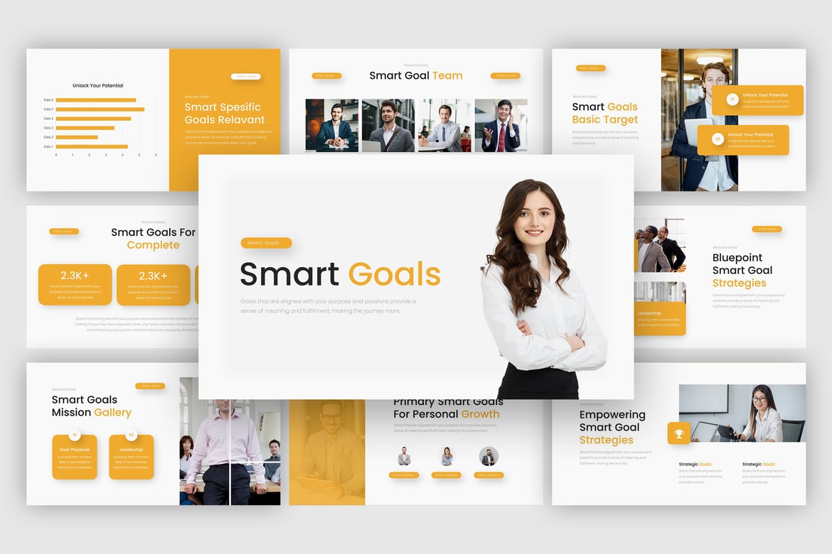 Template Powerpoint Smart Goals yang Modern dan Profesional