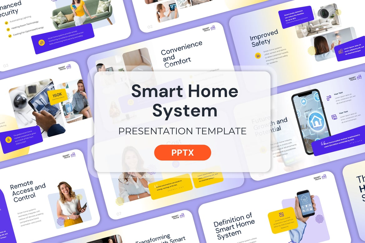 Template PowerPoint Sistem Rumah Pintar yang Profesional