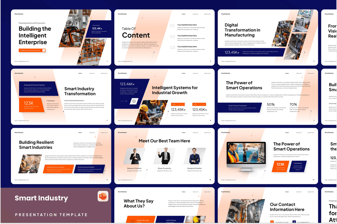 Template Presentasi PowerPoint Industri Cerdas yang Inovatif
