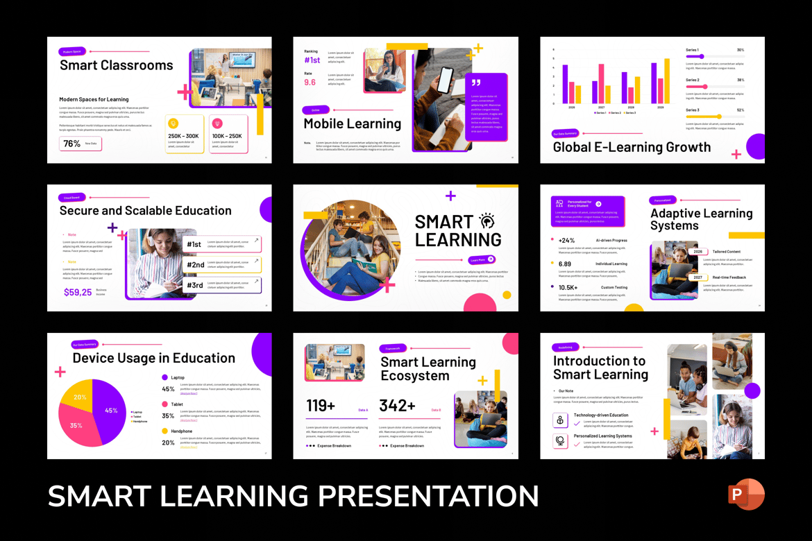 Template PowerPoint Pembelajaran Cerdas yang Menarik