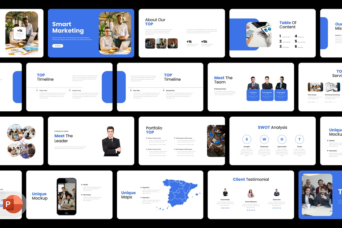 Template Presentasi PowerPoint Modern untuk Pemasaran