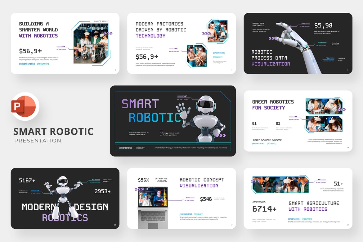 Template PowerPoint Cerdas dan Futuristik untuk Presentasi Anda
