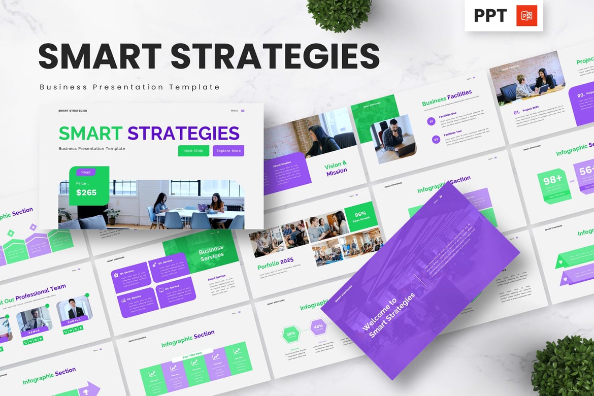 Template Presentasi Bisnis Cerdas - Strategi PowerPoint yang Efektif