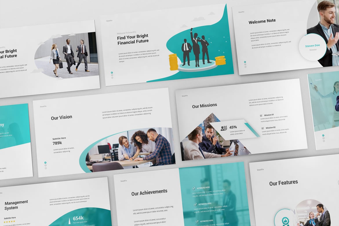 Template Presentasi Keuangan SmartFin yang Profesional dan Modern