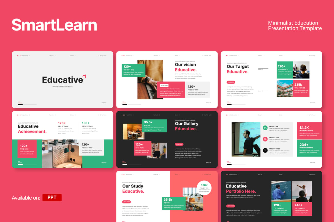 Template PowerPoint Edukasi Minimalis SmartLearn