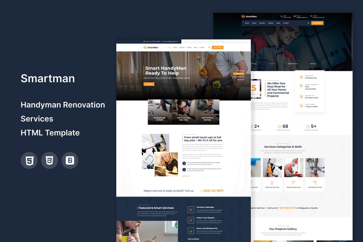 Smartman - Template Website Renovasi Handyman yang Modern
