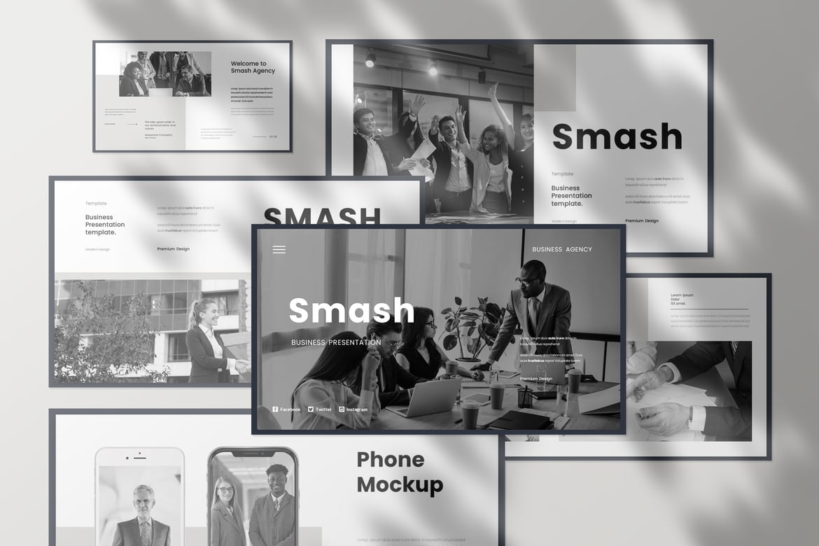 Smash - Template PowerPoint Presentasi Bisnis yang Menarik
