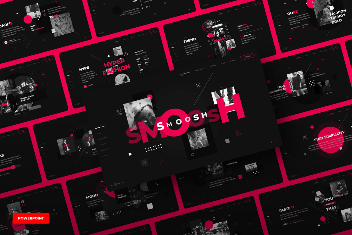 Smoosh - Template PowerPoint Promosi Fashion yang Menarik