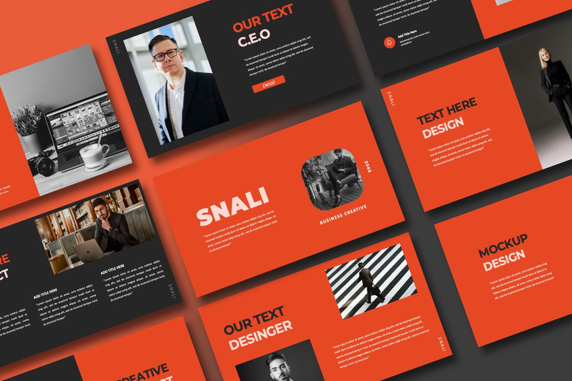 Template Presentasi PowerPoint Snali yang Kreatif dan Minimalis