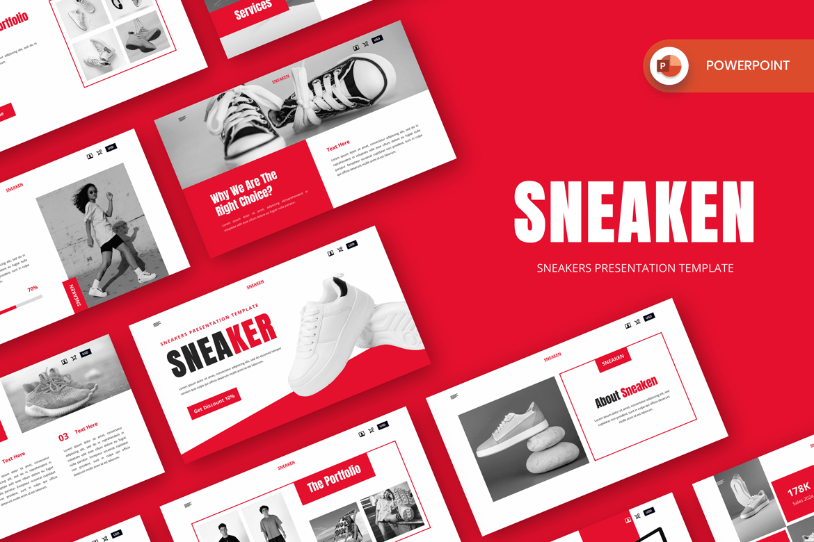 Sneaken - Template PowerPoint Sneakers yang Menarik dan Profesional