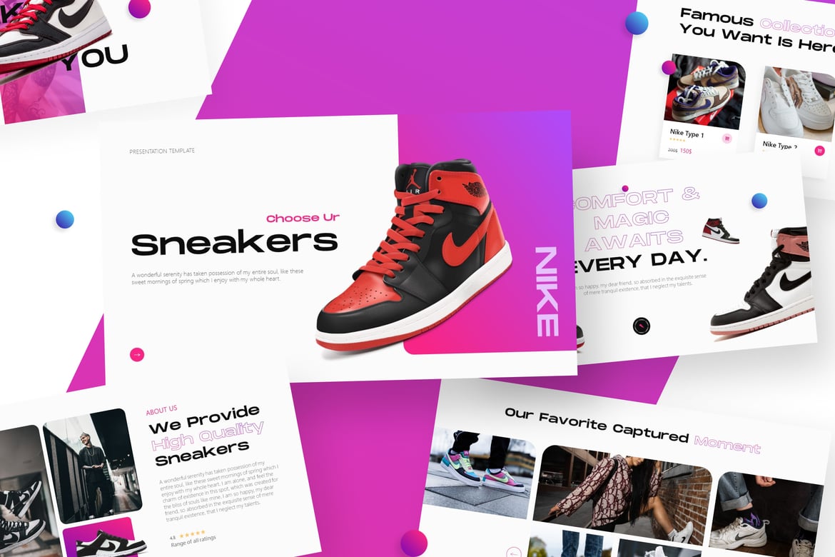 Template Presentasi Sneakers yang Modern dan Profesional