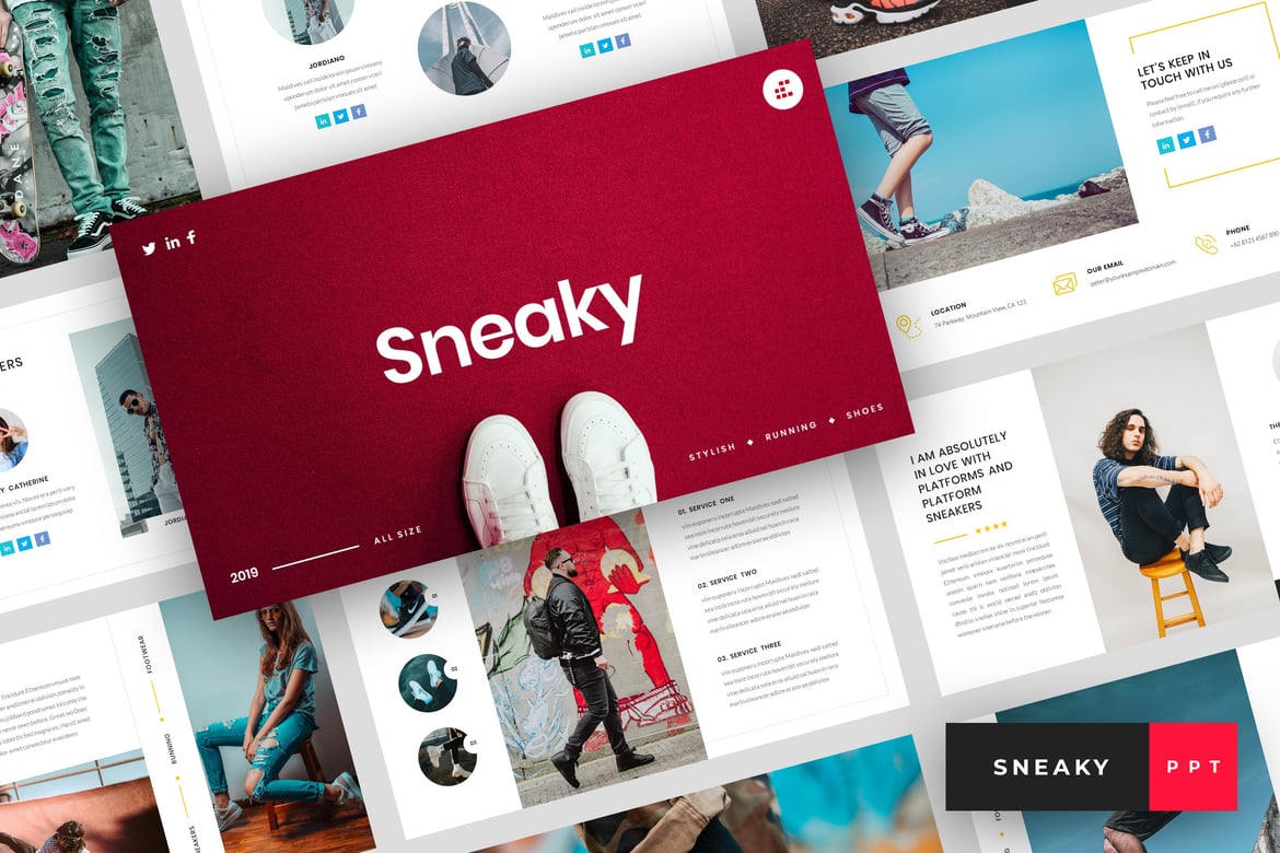 Sneaky - Template Presentasi PowerPoint Sneakers yang Stylish