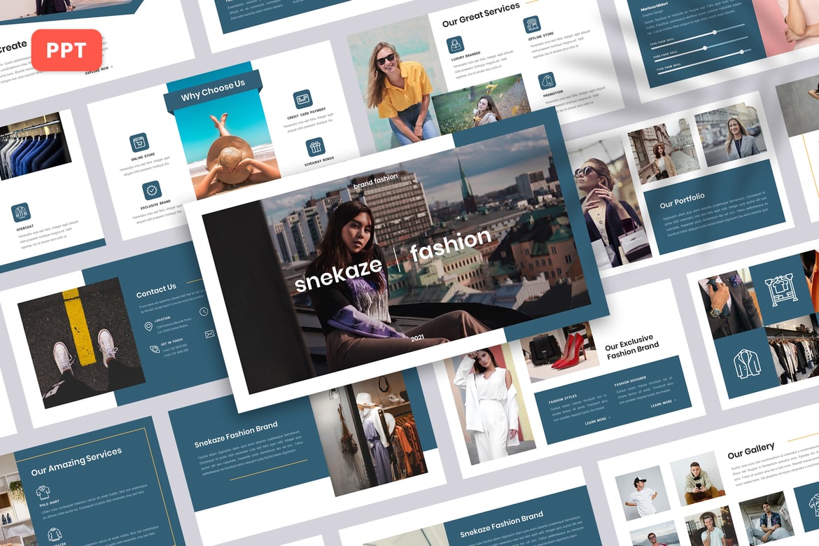 Snekaze - Template PowerPoint Fashion yang Menarik