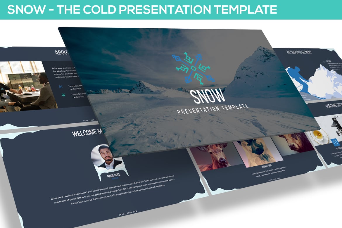 Template Presentasi PowerPoint Bertema Salju yang Menarik