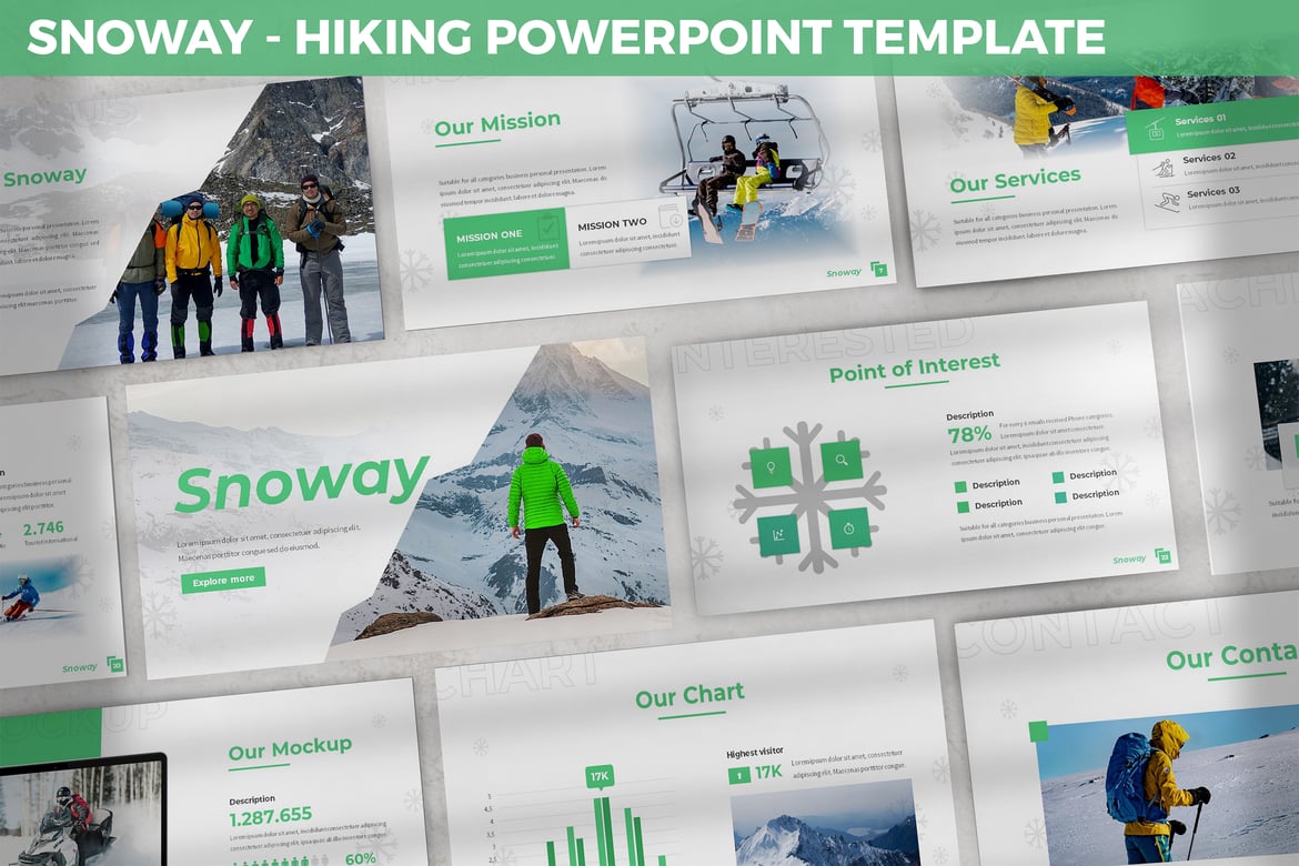 Template Powerpoint Petualangan Snoway - Desain Modern dan Unik untuk Presentasi Anda